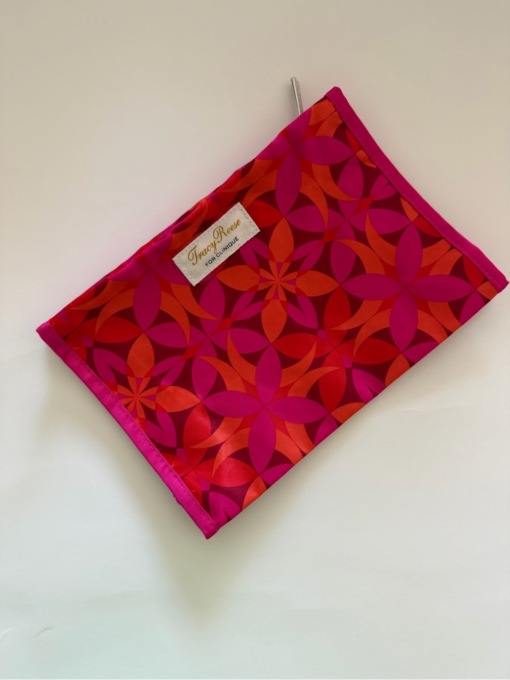 Tracy Reese for Clinique Pink Orange Floral Cosmetic Makeup Bag